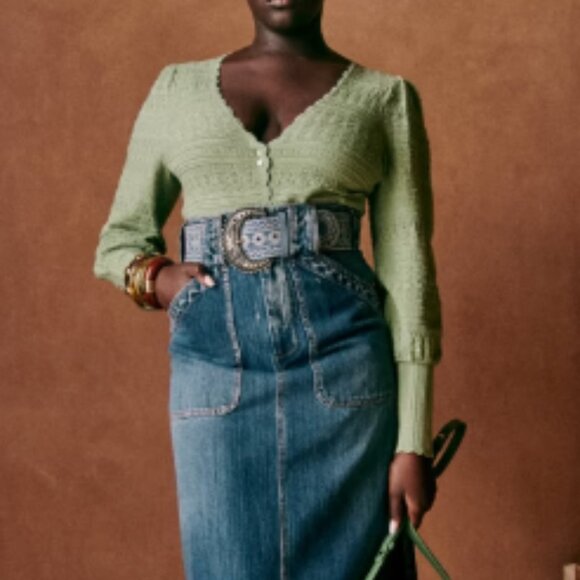 Sezane Charlotte Cardigan Almond - Size XL - Picture 4 of 6